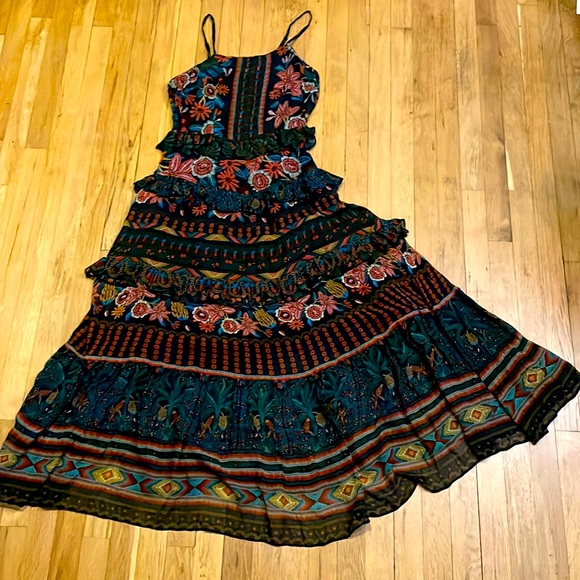 FARM Rio Dresses & Skirts - NWT FARM RIO Tiered Printed Voile Maxi Dress Women sz M Fruit Paradise MSRP $265
